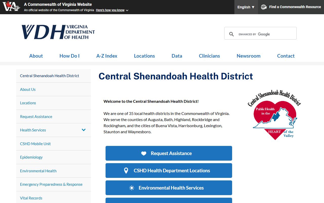 Buena Vista Virginia death records Central Shenandoah Health District