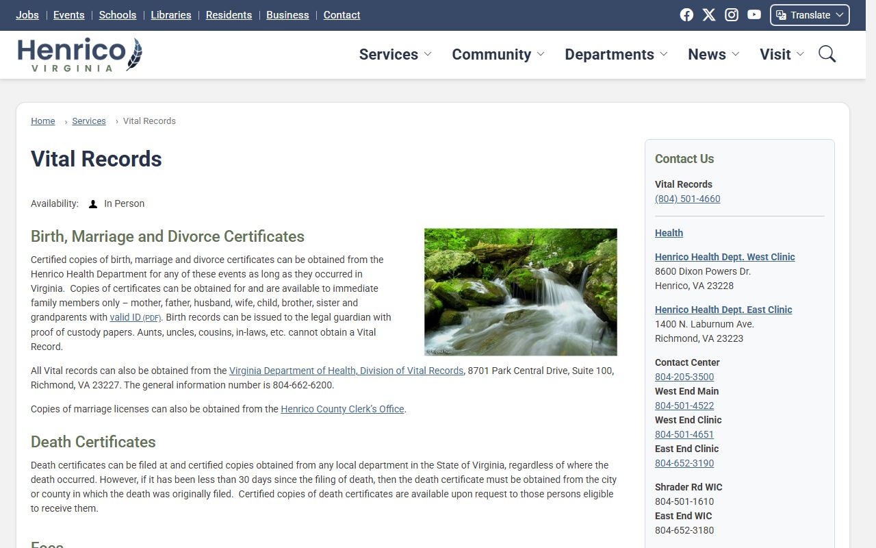 Henrico County obituary death records